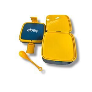 New eBay Bento Lunch Box Bundle  Food Container Travel Compartments Blue Yellow